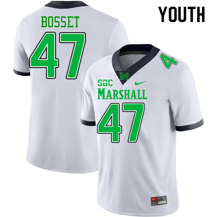 Youth #47 Matthew Bosset Marshall Thundering Herd SBC Conference College Football Jerseys Stitched-W